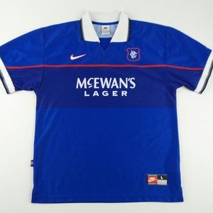 Vintage Nike 1997-1999 Glasgow Rangers F.C Soccer Jersey Size Men's Large L